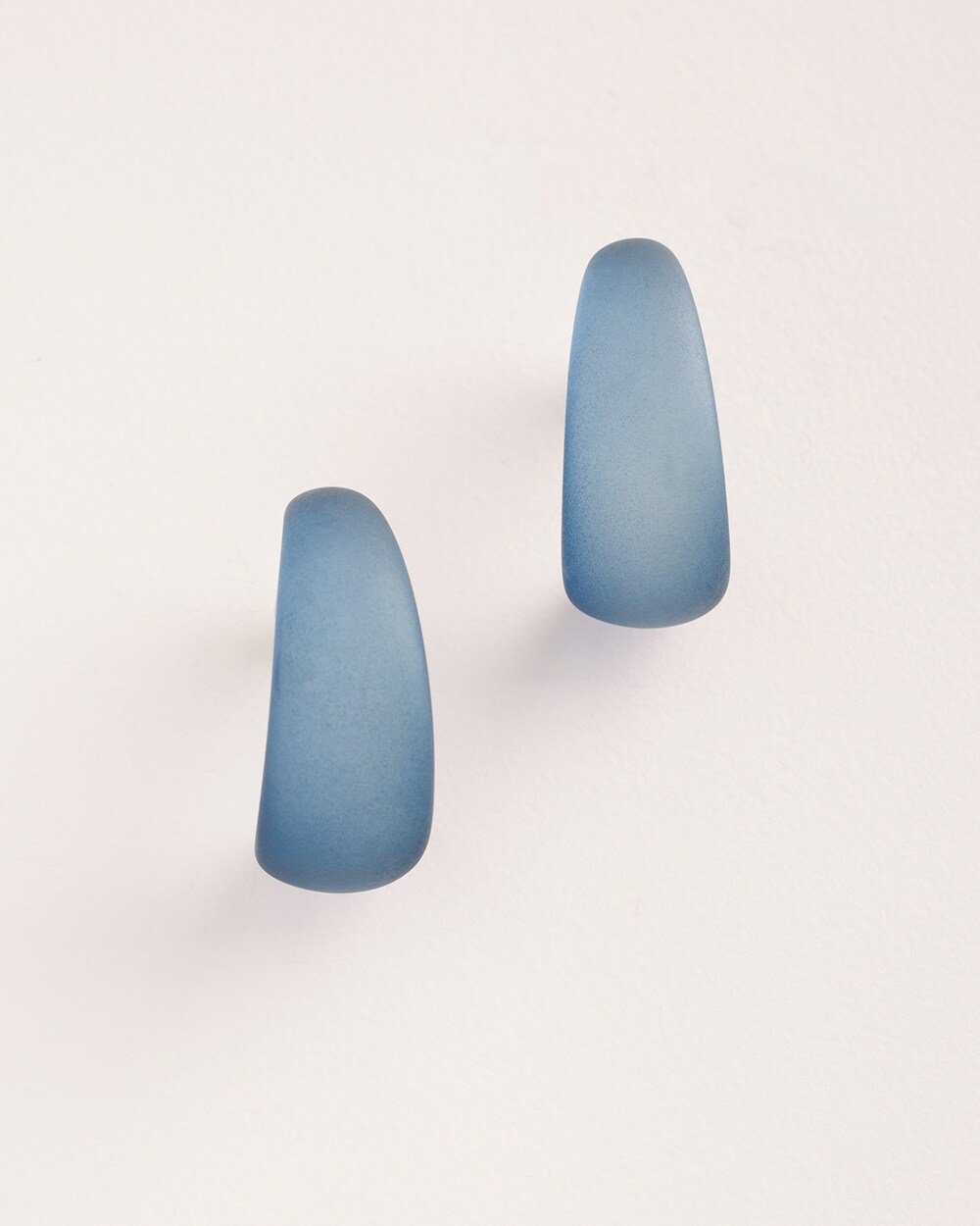 Wide Blue Hoop Earrings