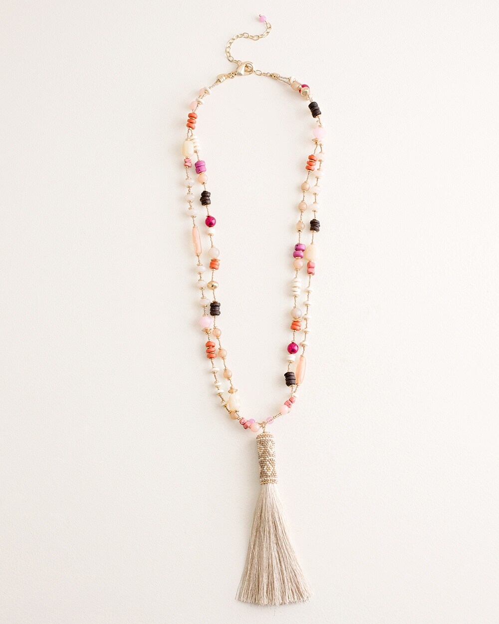 Beaded Multi-Colored Tassel Necklace