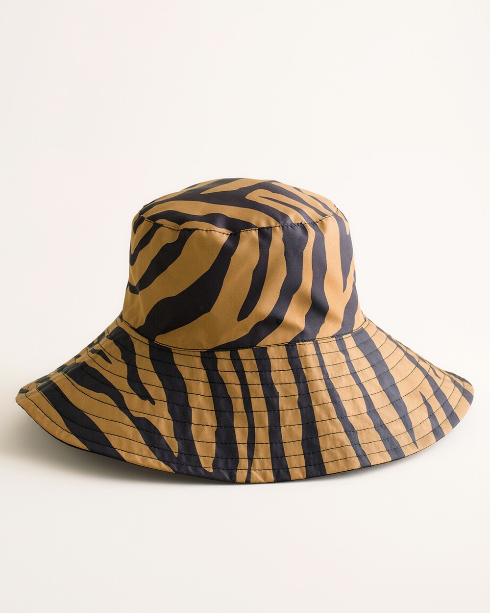 Reversible Zebra-Print to Black Rain Hat