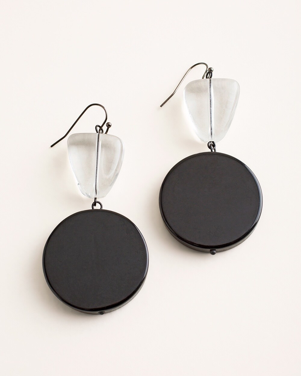 Black and White Drop Earrings