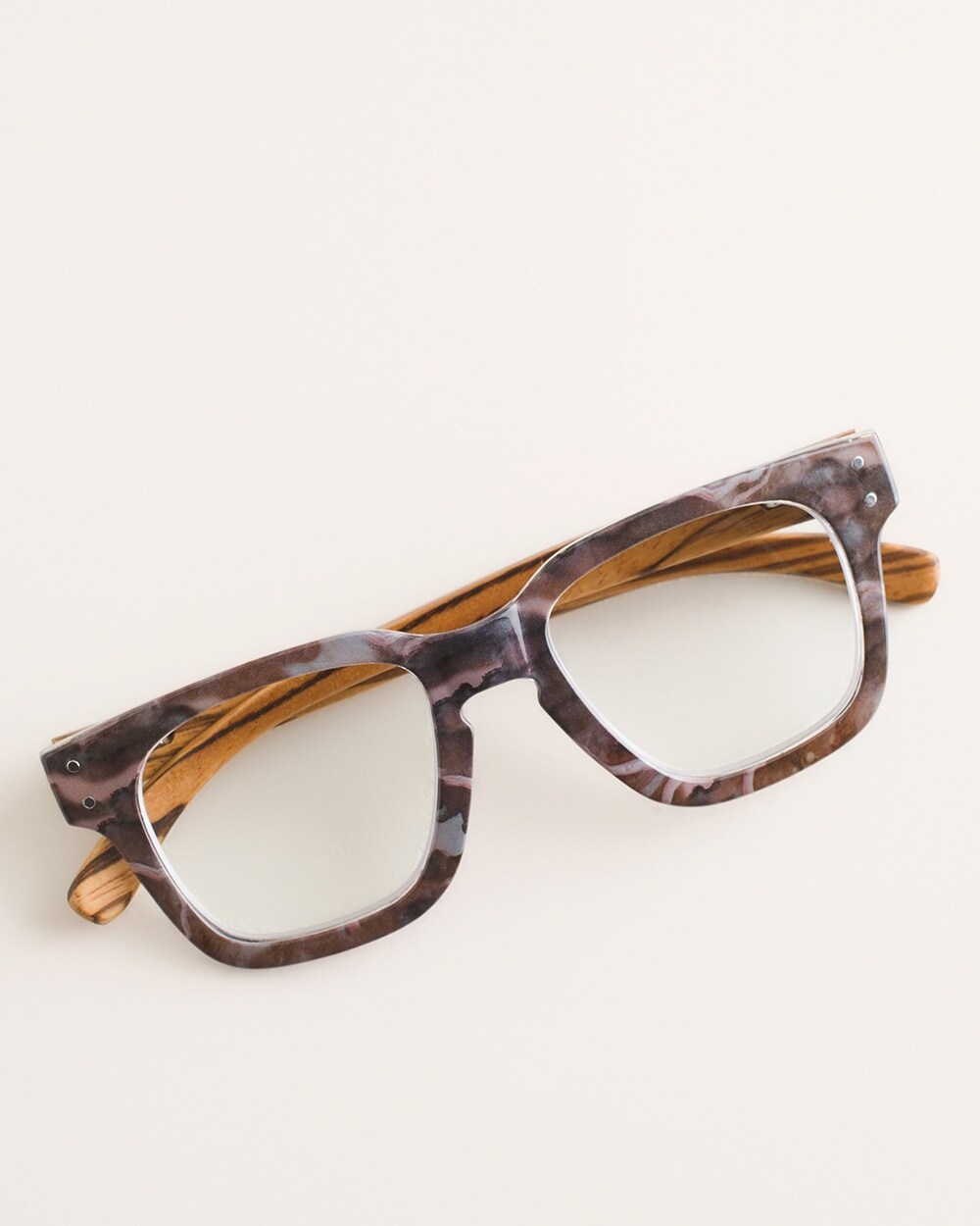 Peepers Focus Pink Faux-Marble Wood Still Life Reading Glasses