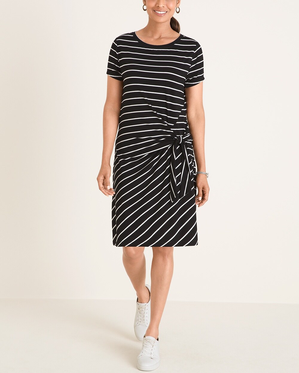 Striped Twist-Front Dress