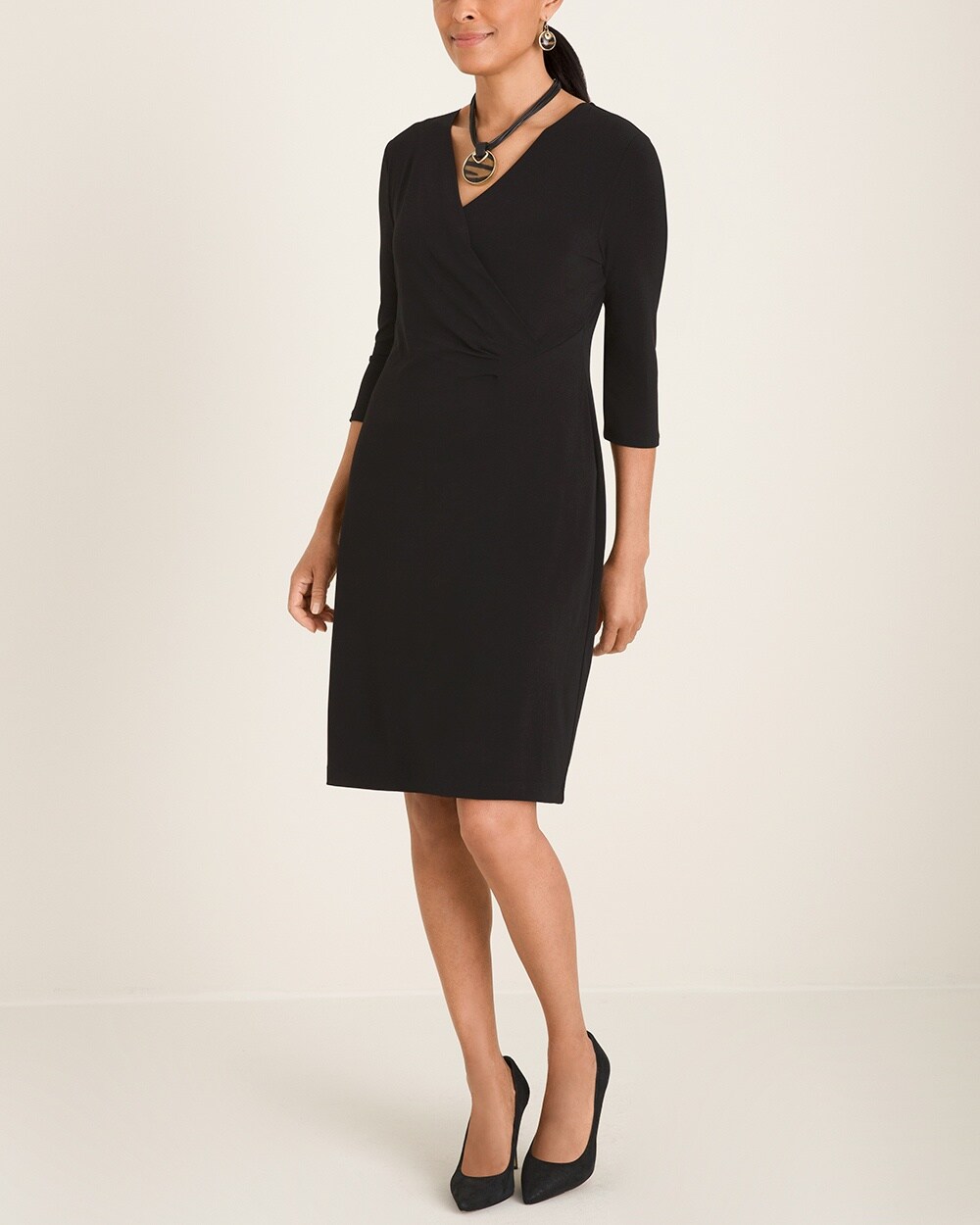 So Slimming Solid Wrap Dress - Chico's