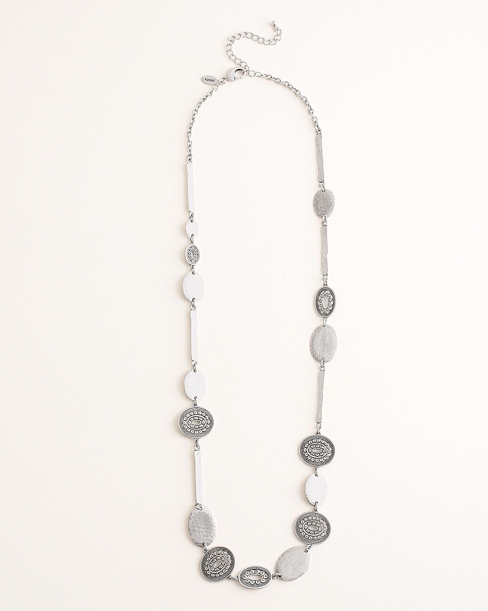 Textured Silvertone Single-Strand Necklace