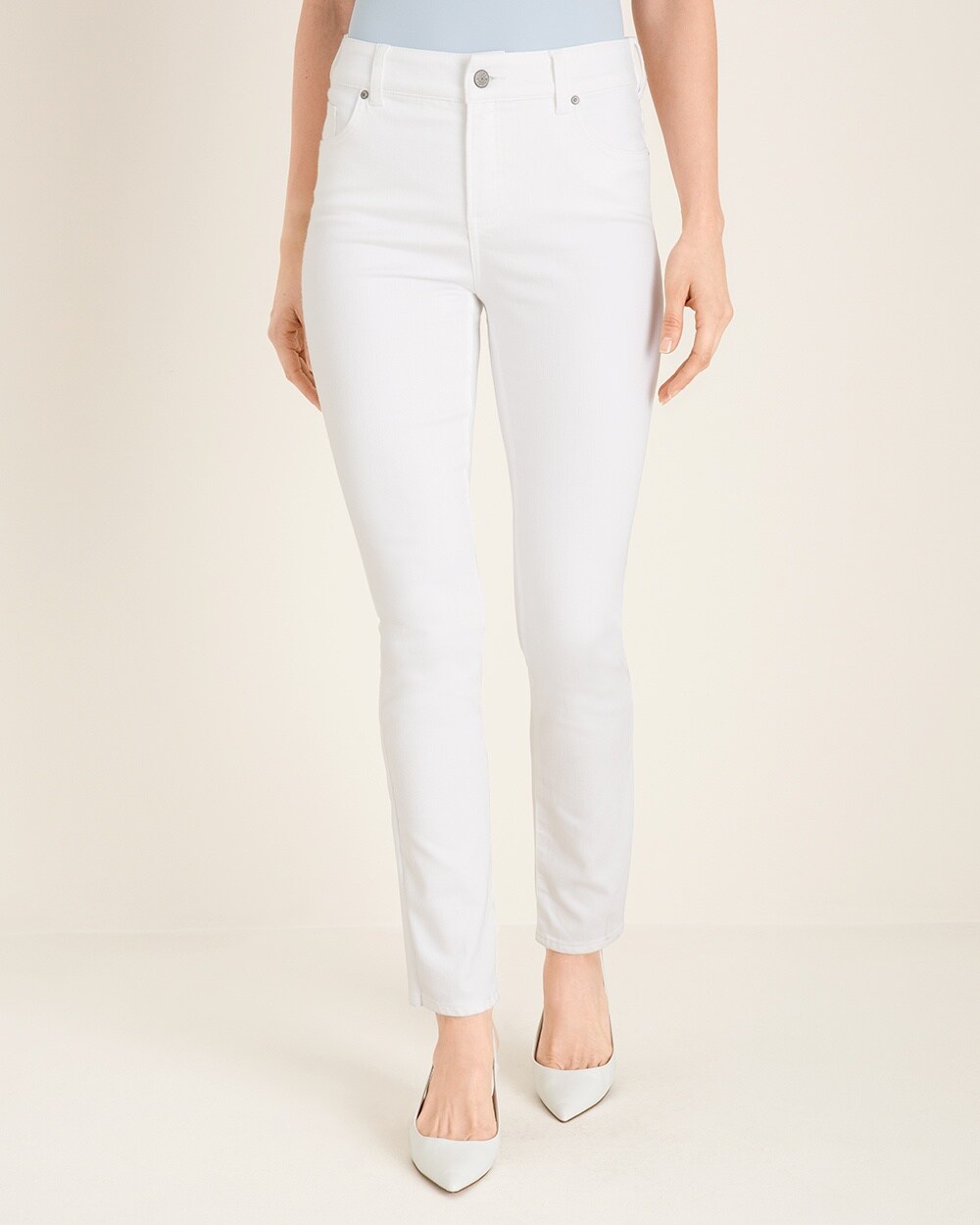 So Slimming No-Stain White Girlfriend Jeans