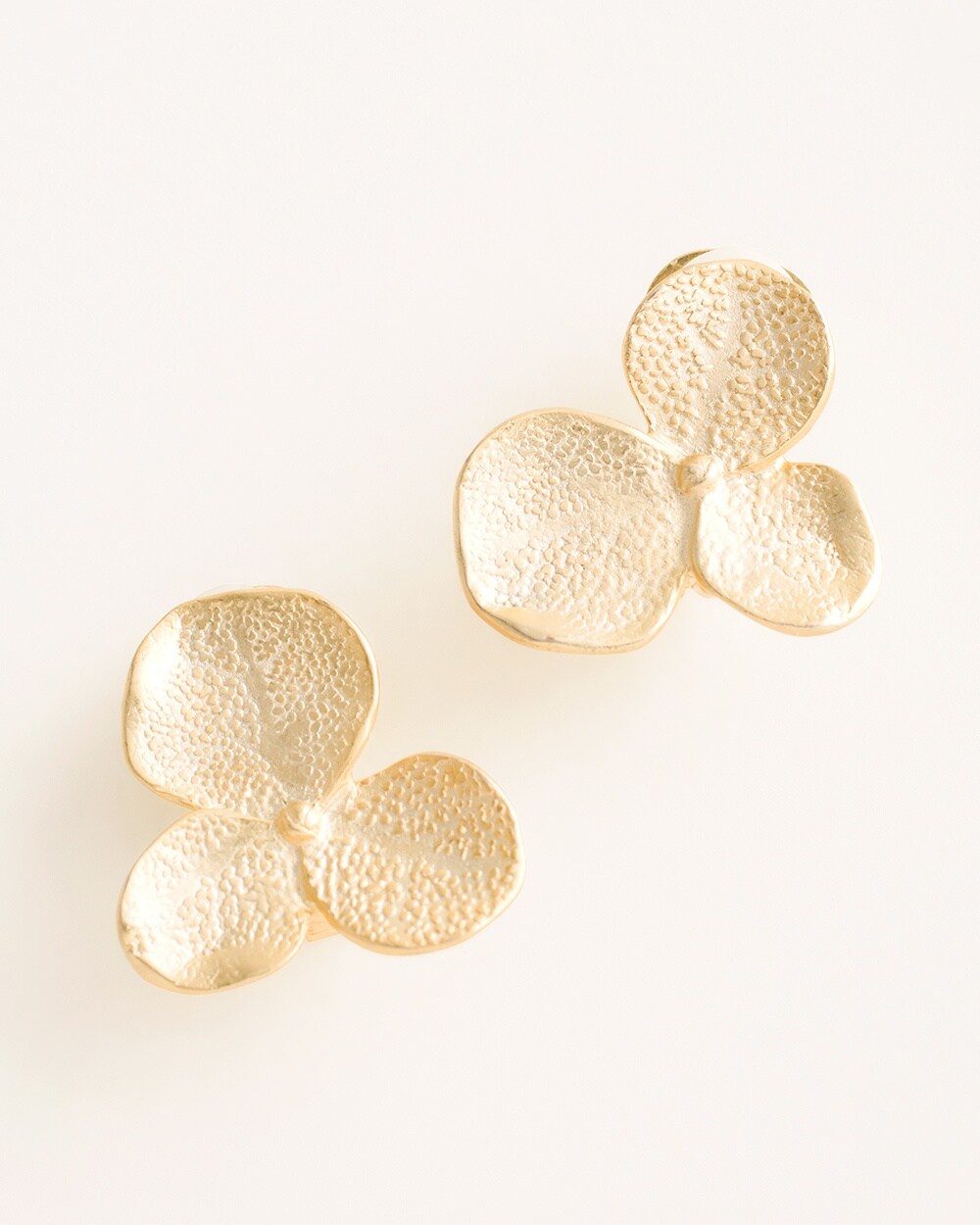 Goldtone Shimmer Flower Stud Earrings