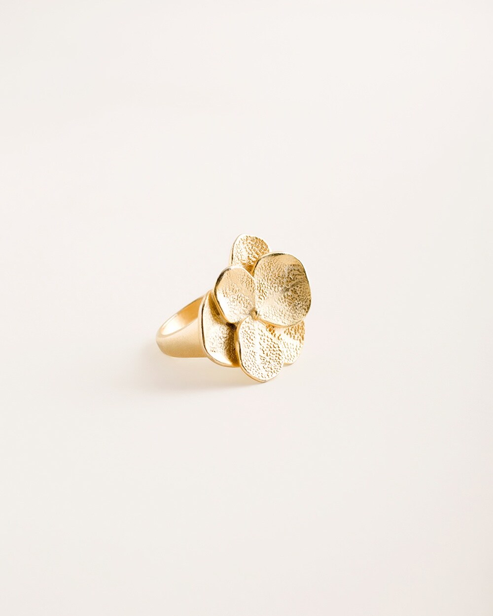 Goldtone Shimmer Flower Ring