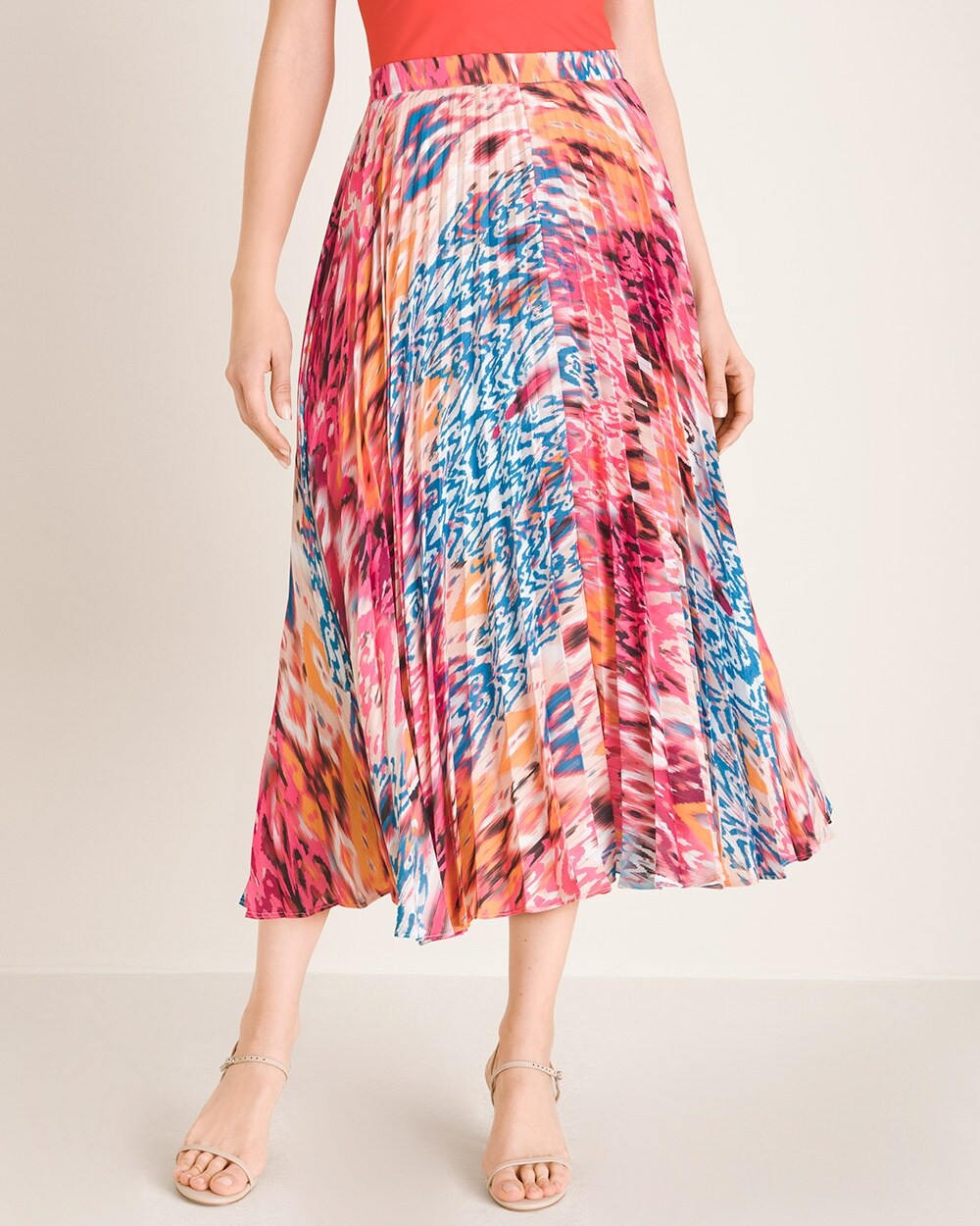 Vibrant Printed Pleated Skirt