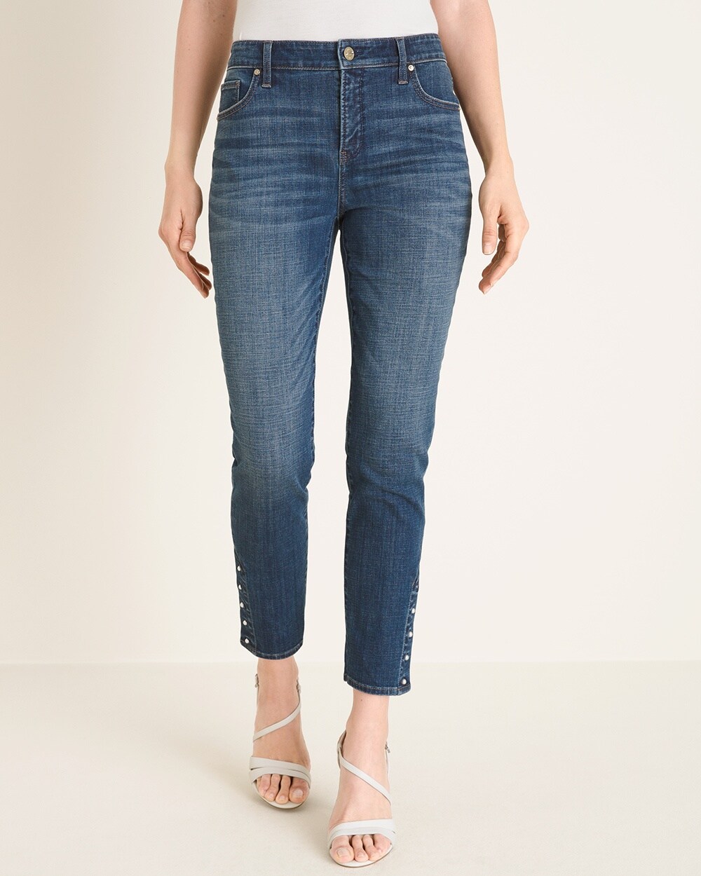So Slimming Faux-Pearl Girlfriend Ankle Jeans