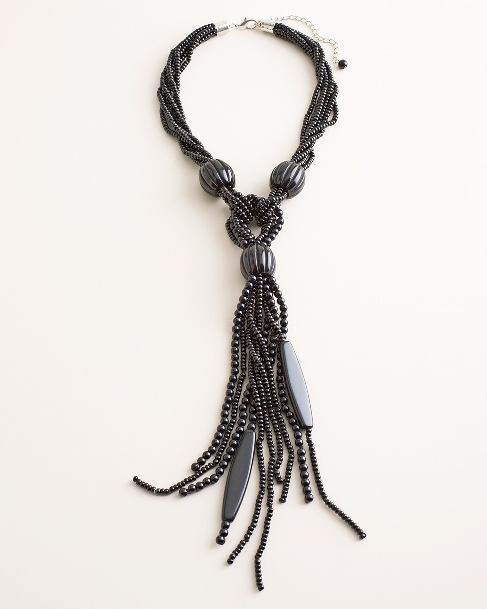 Black Tassel-Pendant Necklace