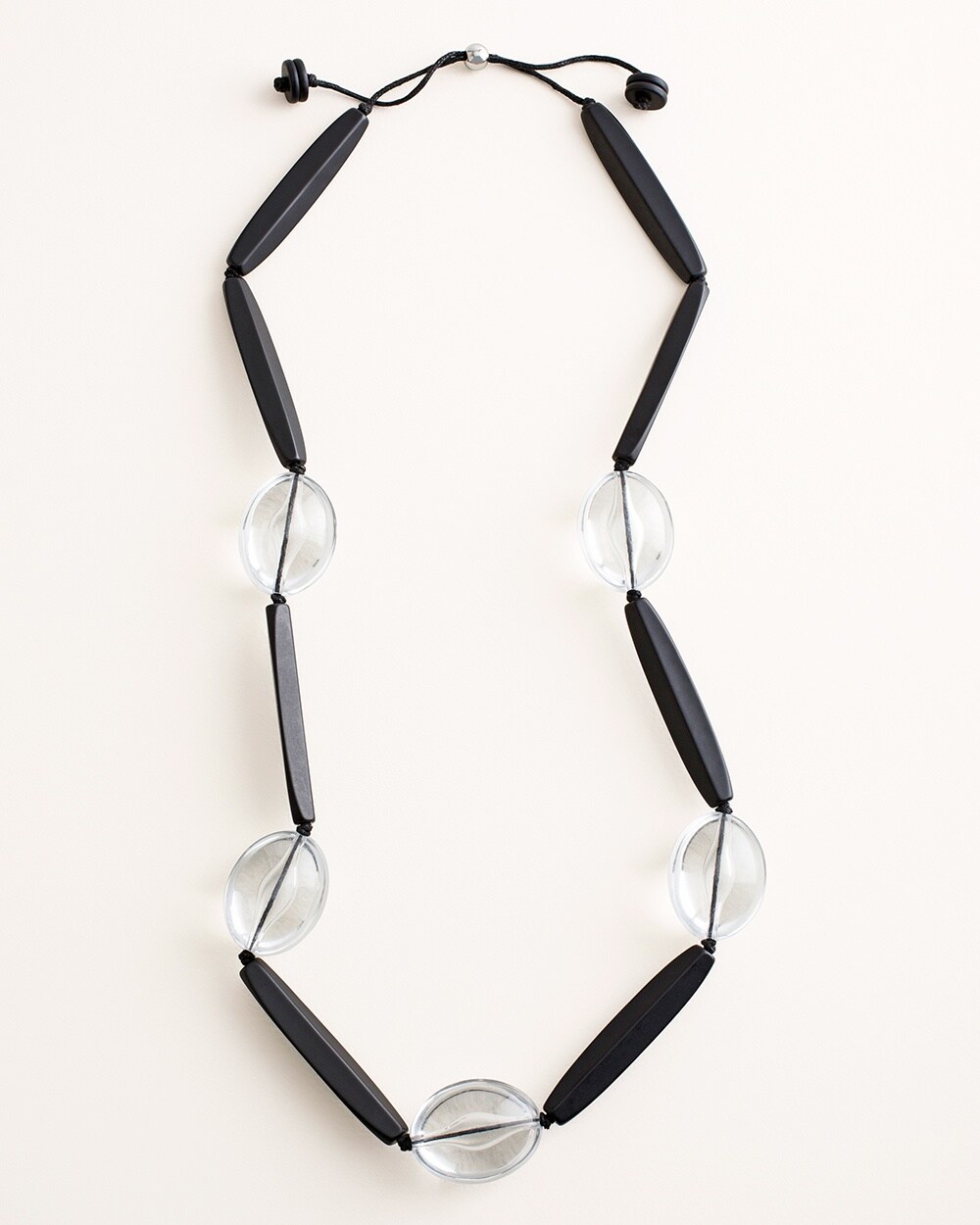 Black and Lucite Single-Strand Necklace
