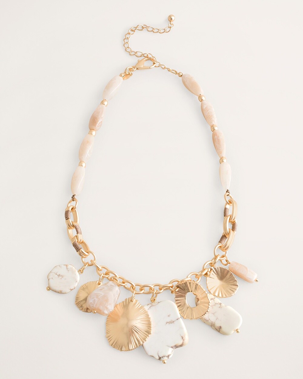 Stone and Shell Bib Necklace