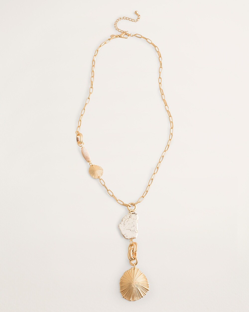 Shell and Stone Pendant Necklace
