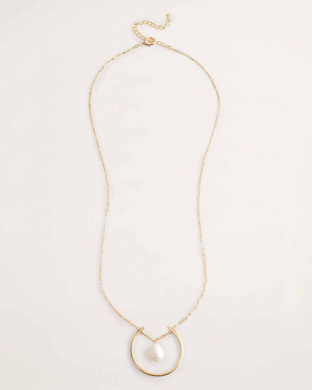 Goldtone Faux-Pearl Pendant Necklace