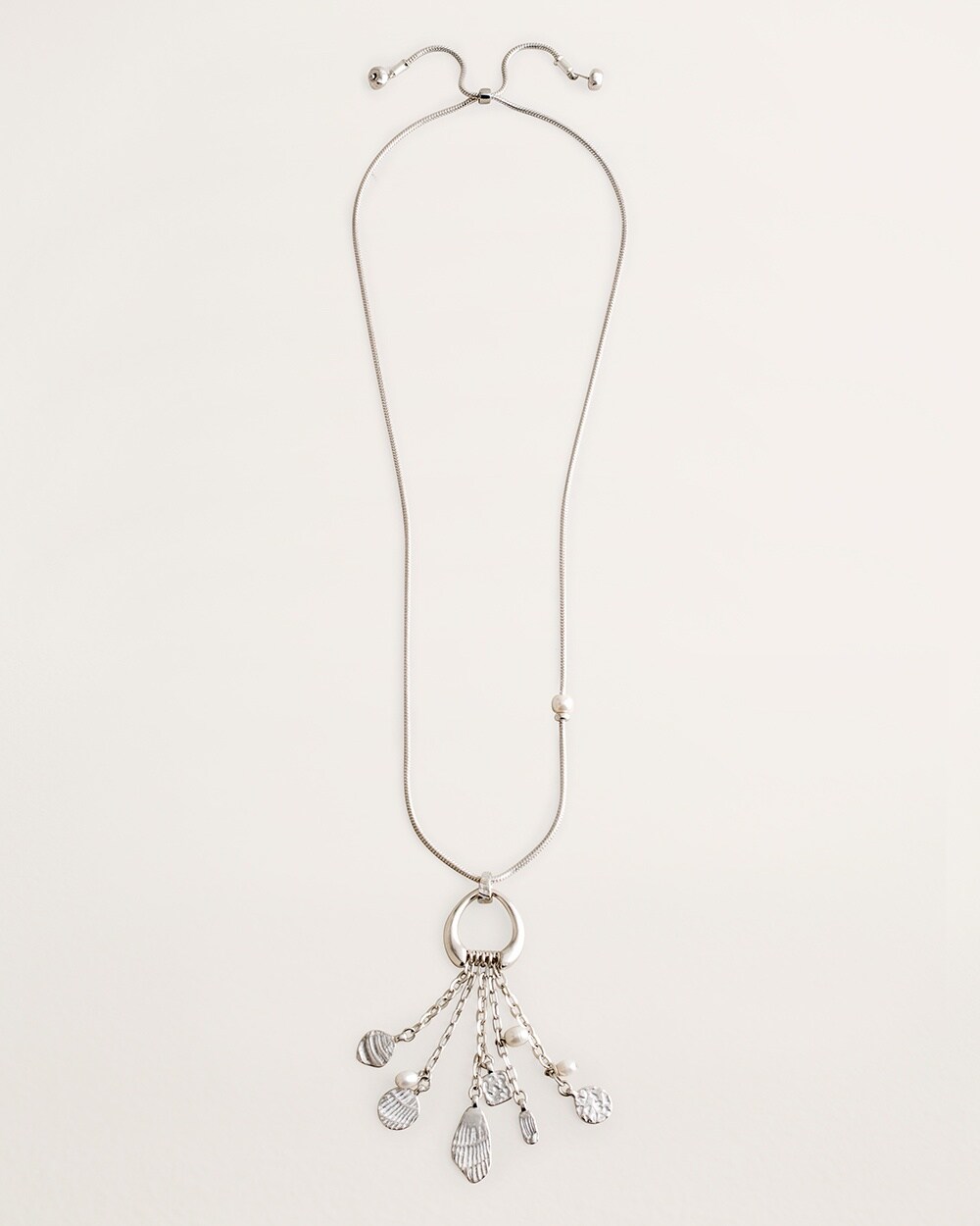 Silvertone Convertible Tassel Pendant Necklace