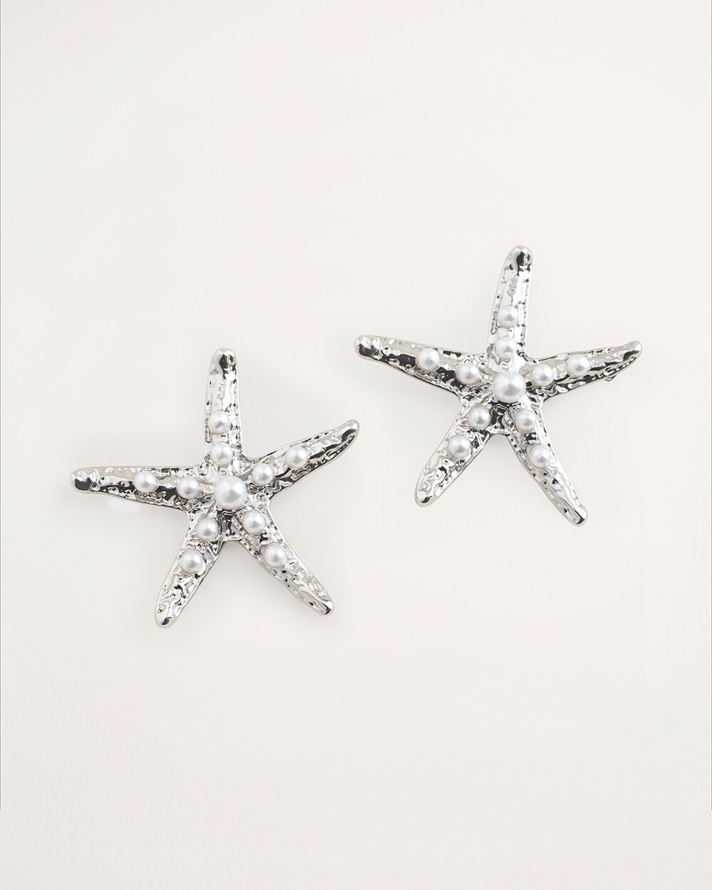 Silvertone Starfish Stud Earrings
