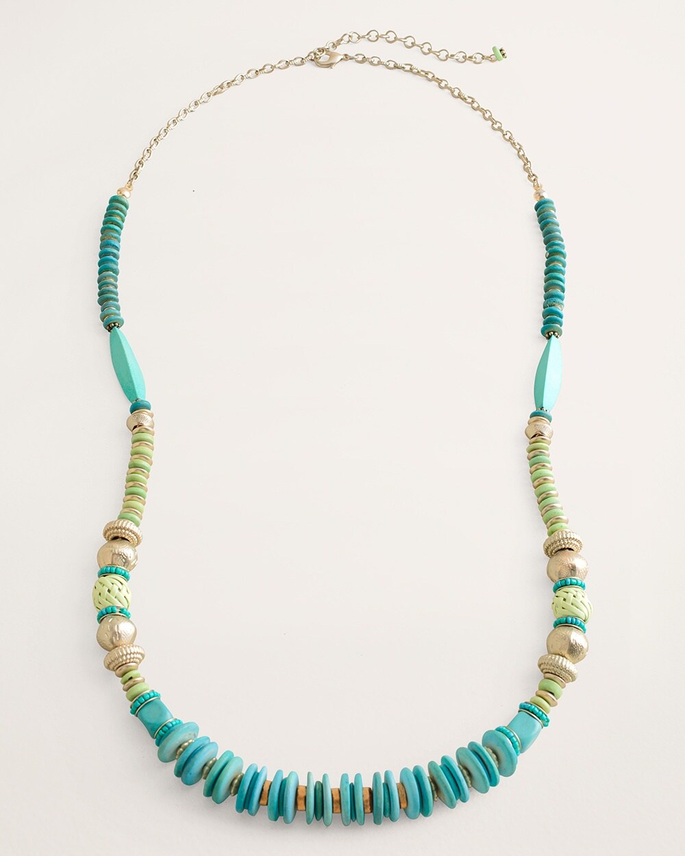 Cool-Tone Beaded Single-Strand Necklace