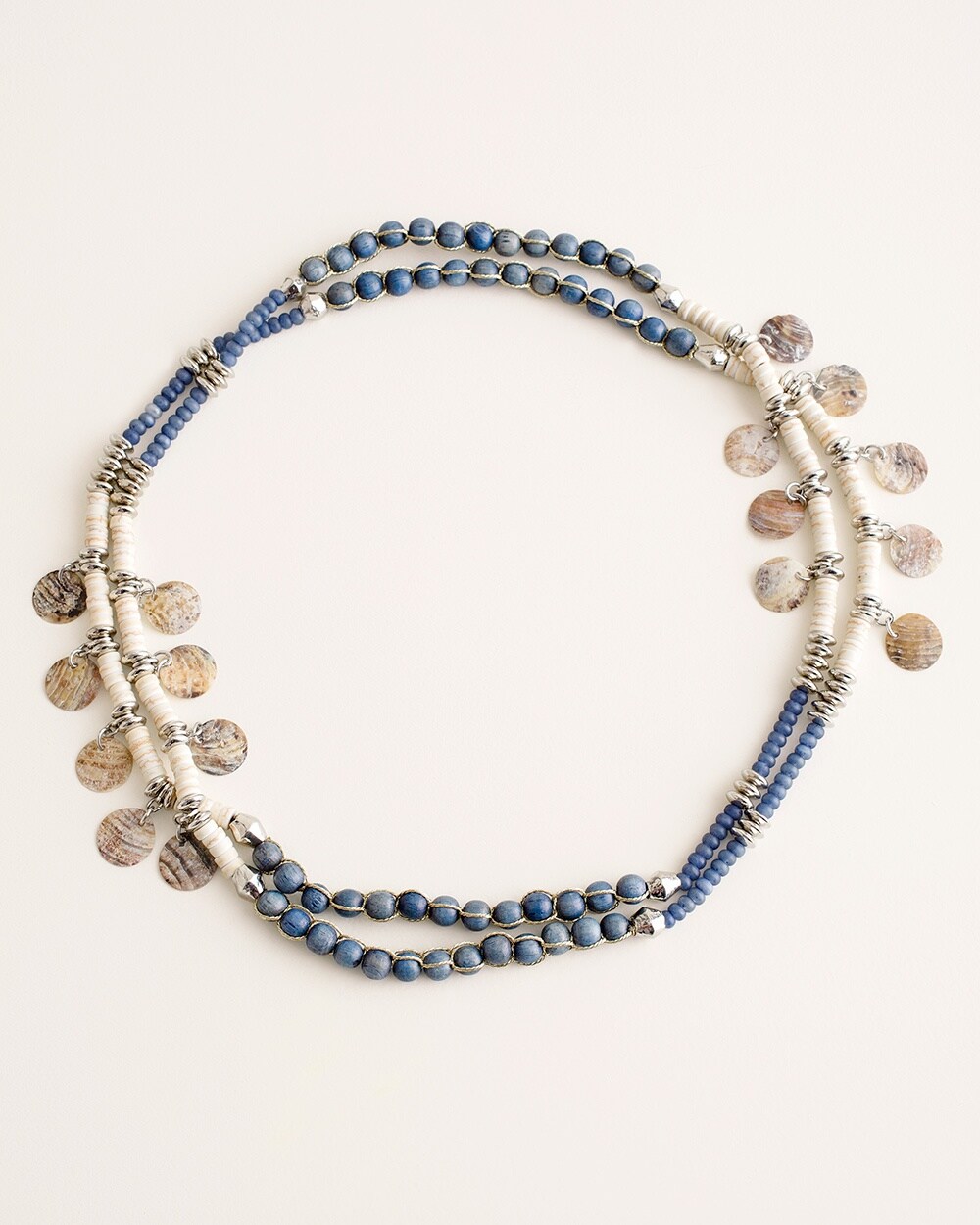 Blue Single-Strand Beaded Necklace