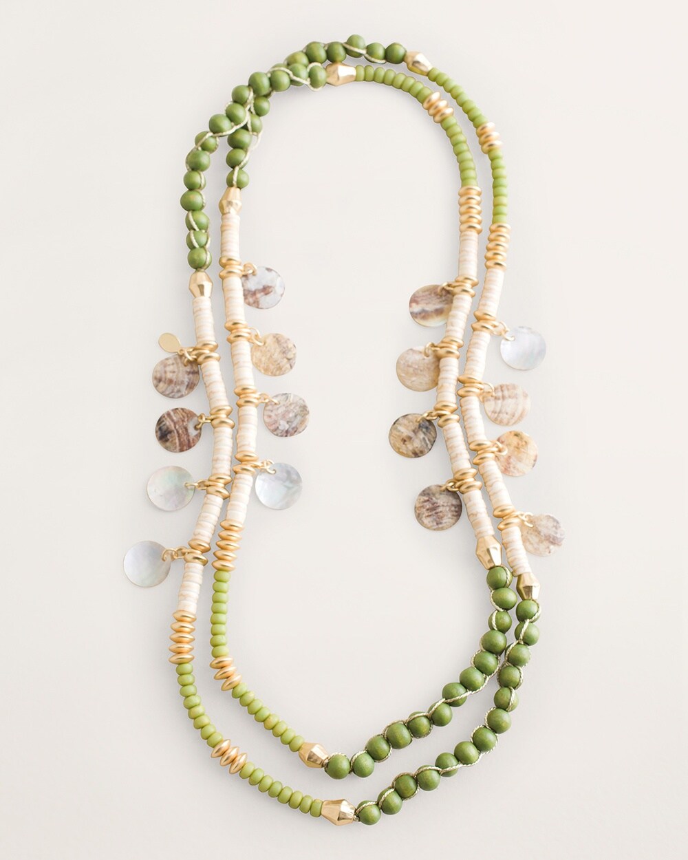 Green Single-Strand Beaded Necklace