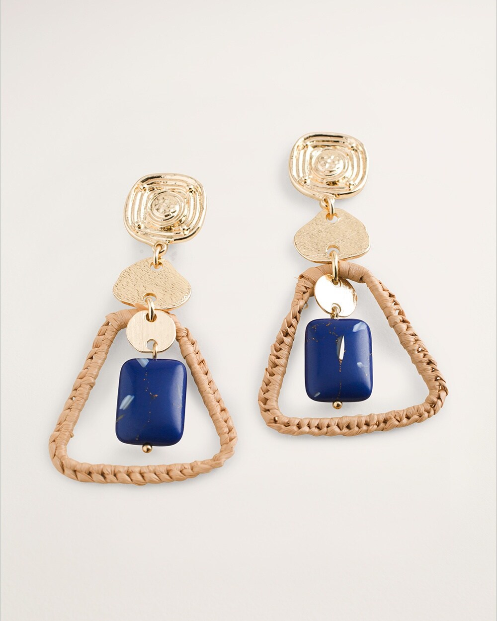 Lapis Lazuli Whipstitch Chandelier Earrings