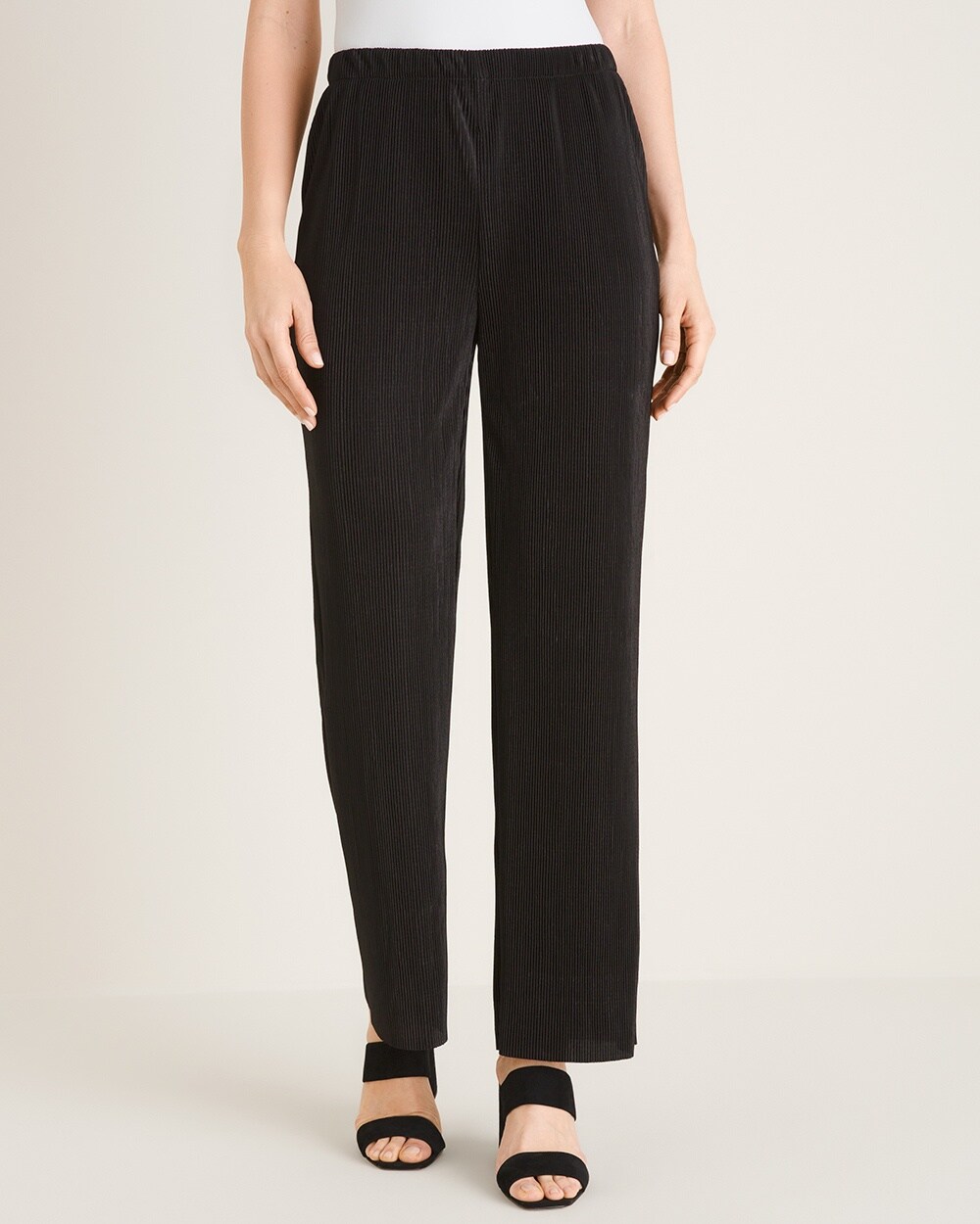 Travelers Collection Micropleat Wide-Leg Pants