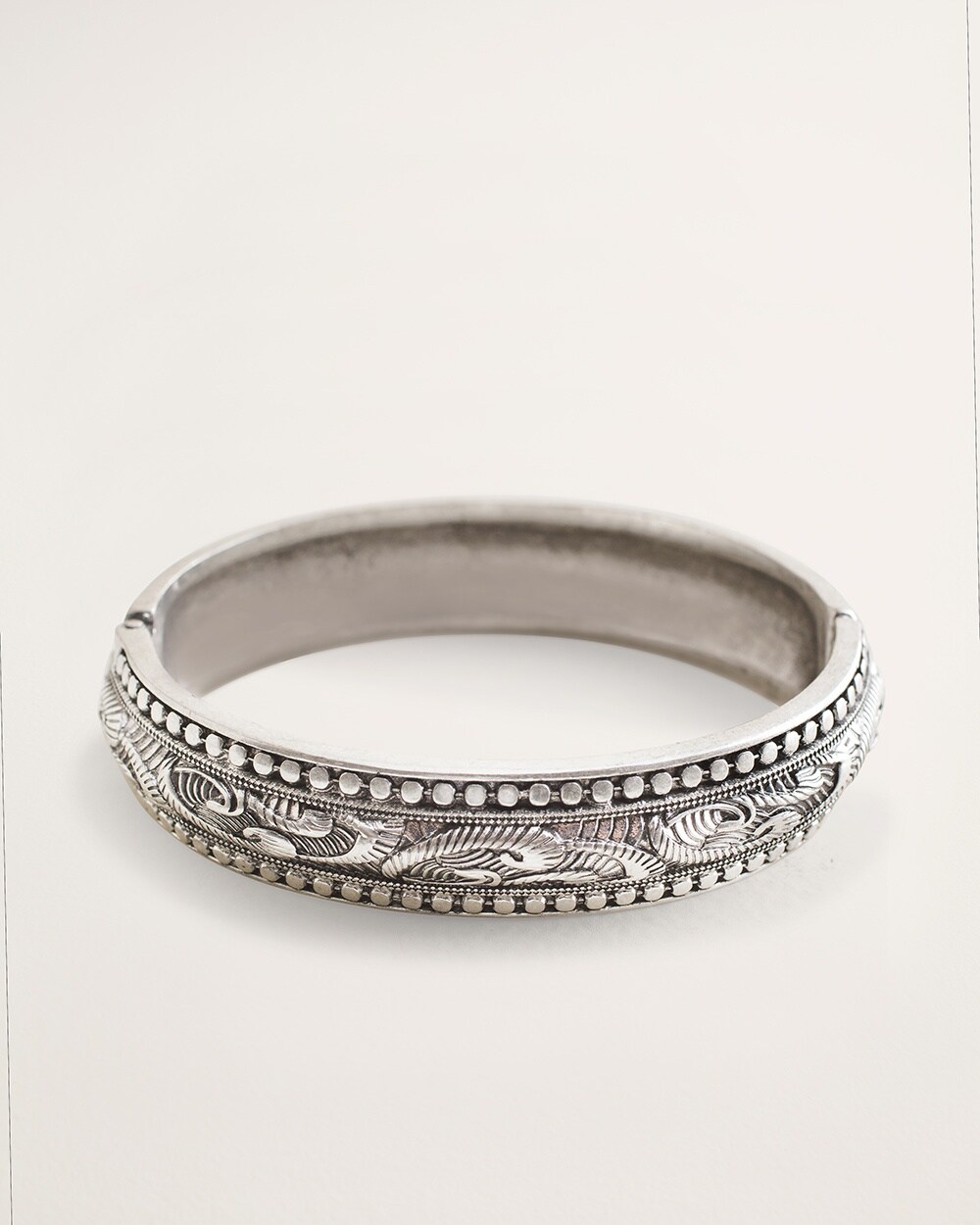 Silvertone Textured Cuff Bracelet