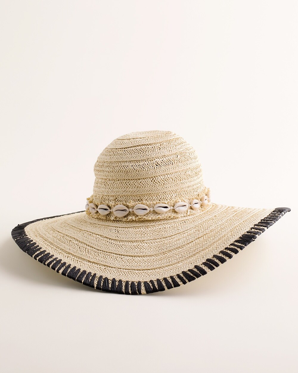 Shell-Embellished Straw Hat