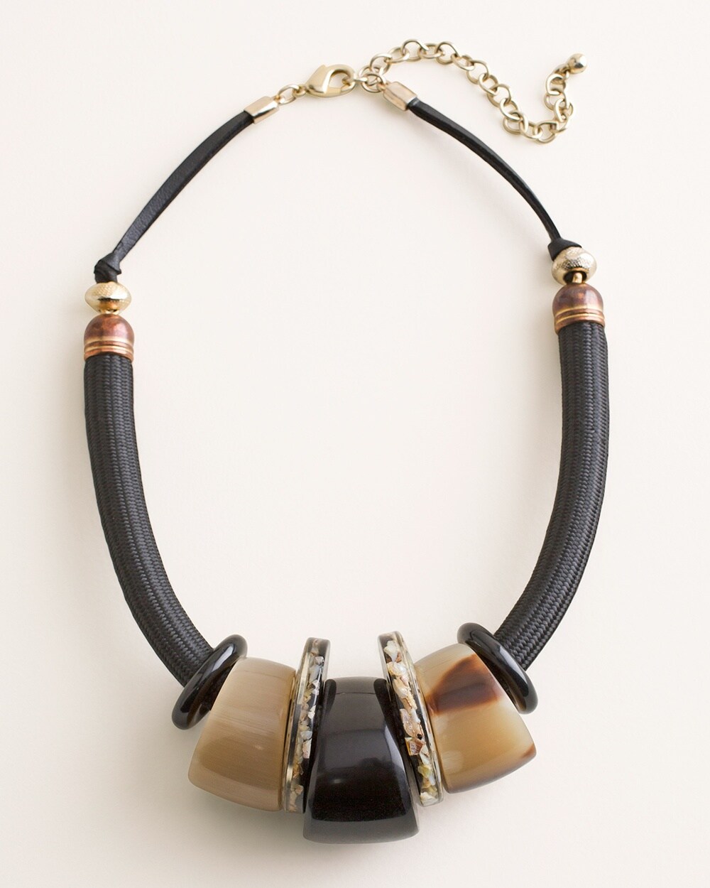 Black and Neutral Bib Necklace