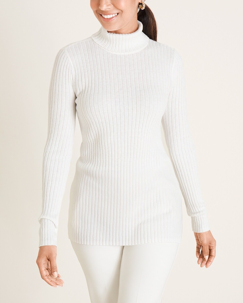 Petite Fashion Blog, Chicos CoolMax Turtleneck Sweater