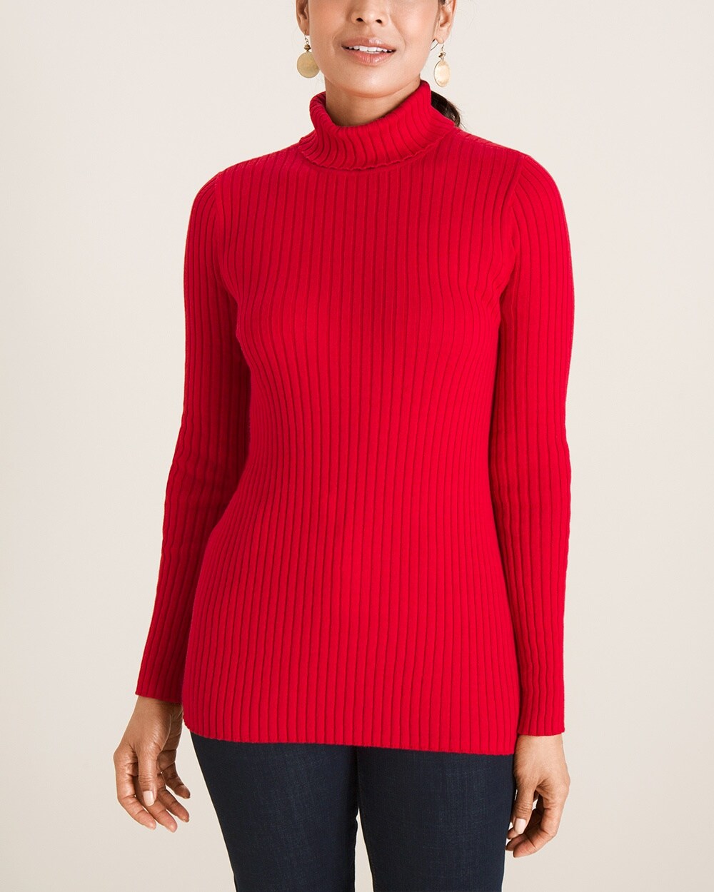 Ribbed Coolmax Turtleneck Sweater