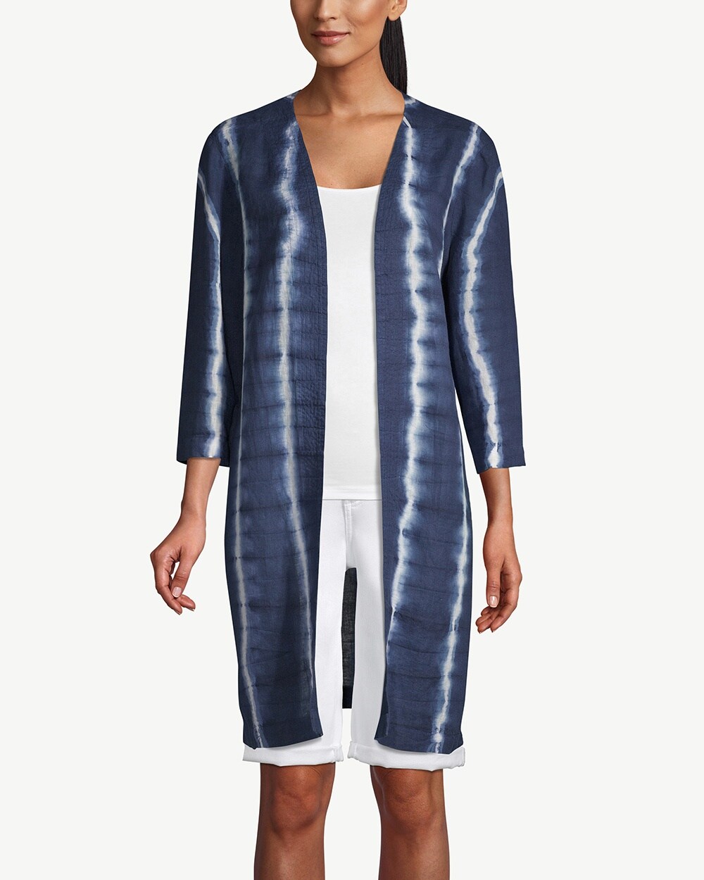 Indigo Tie-Dye Kimono Jacket