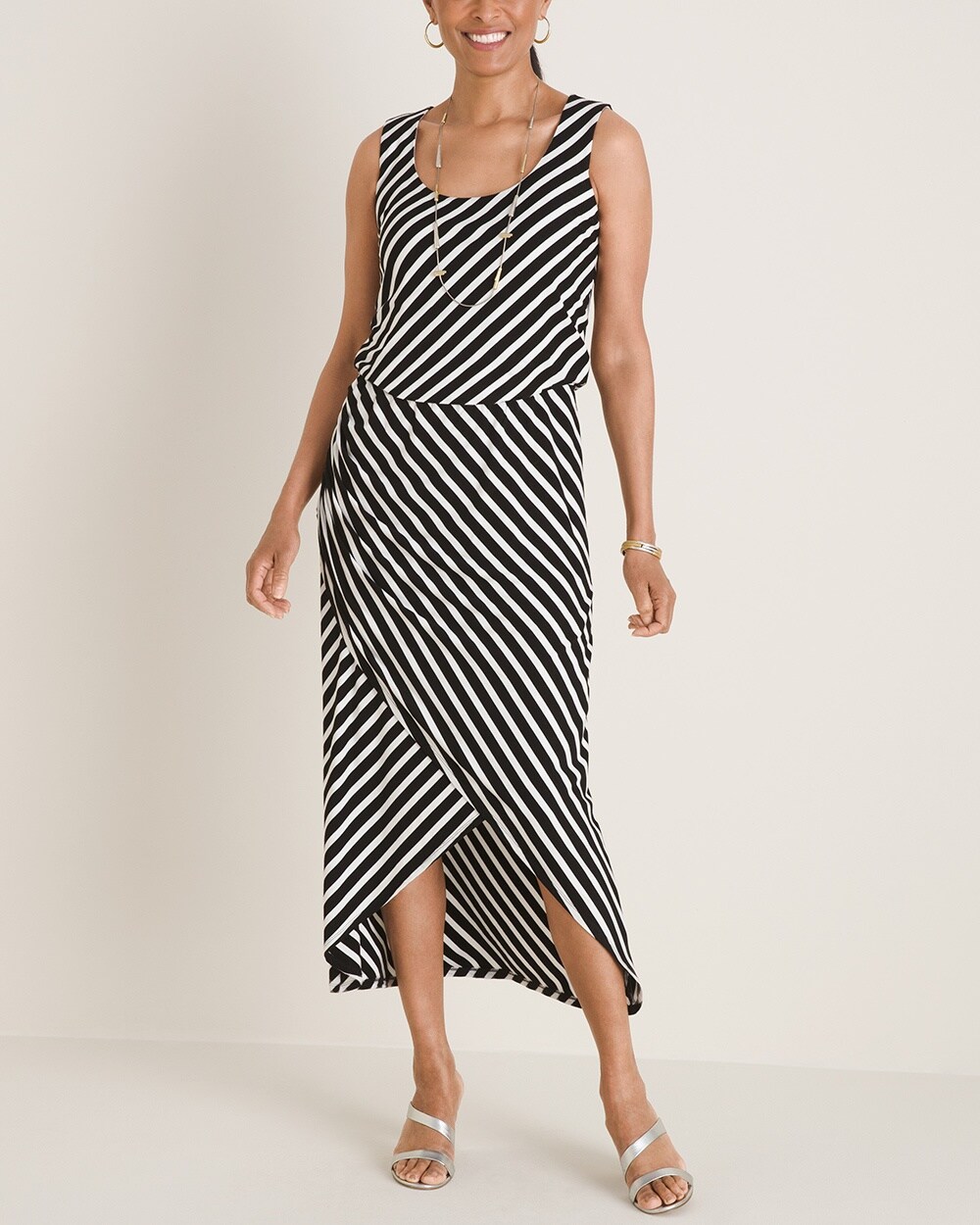 Striped Scoop-neck Maxi Dress video preview image, click to start video
