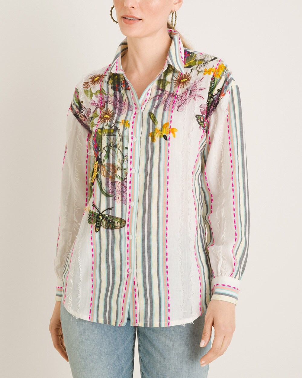 Embellished Floral Shirt