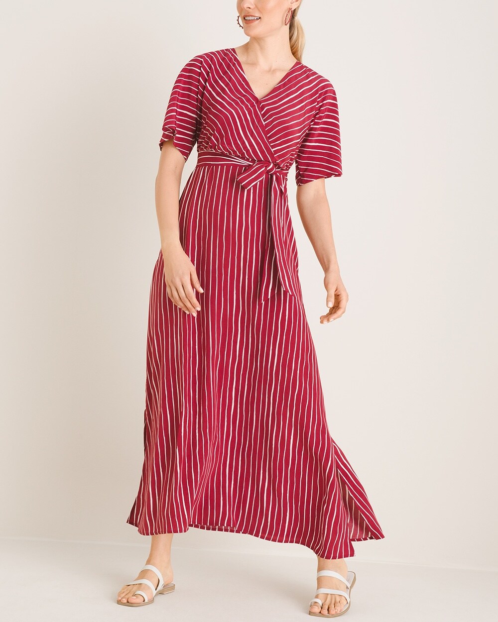 Short-Sleeve Kimono Maxi Dress