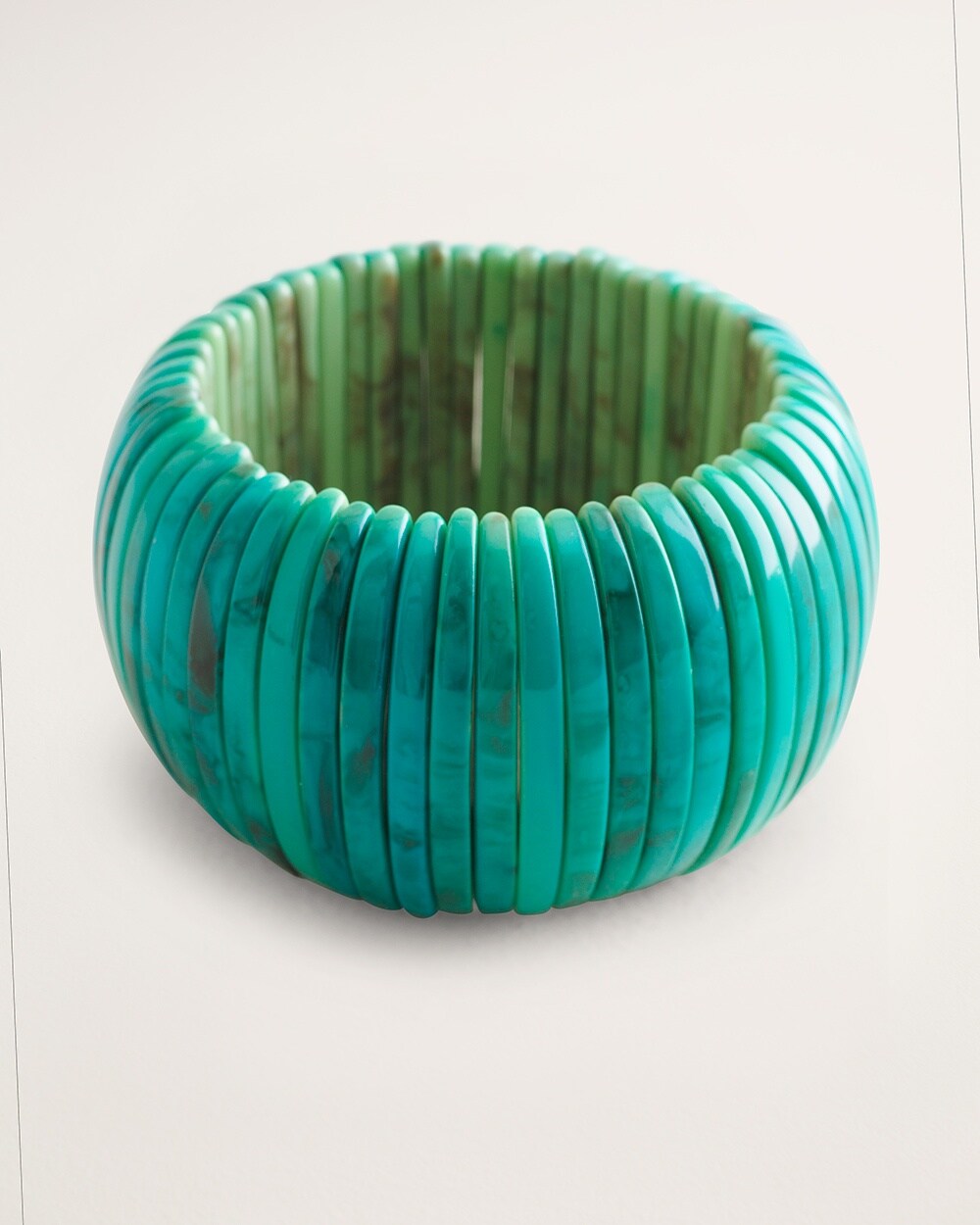 Bracelet funky chunky turquoise blue plastic bracelet crackle design