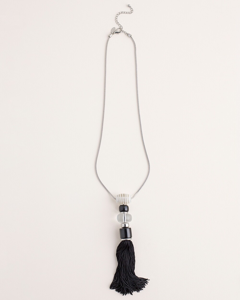 Black Pendant Tassel Necklace