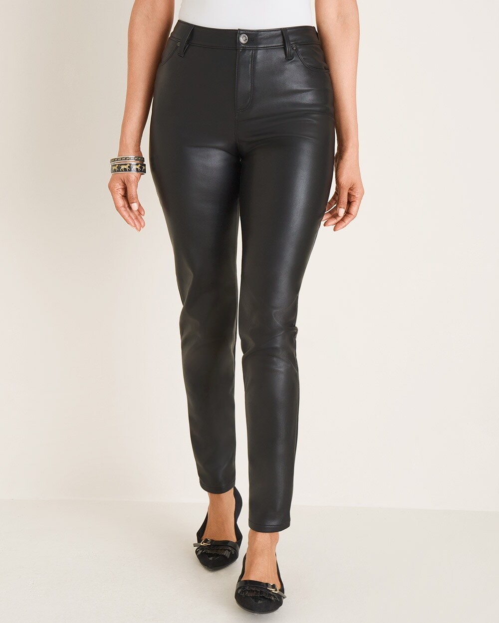 Faux-Leather Slim Pants