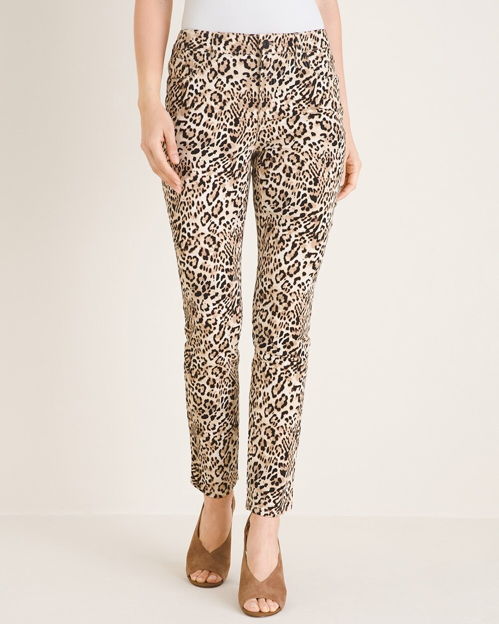 So Slimming Cheetah-Print Girlfriend Ankle Jeans