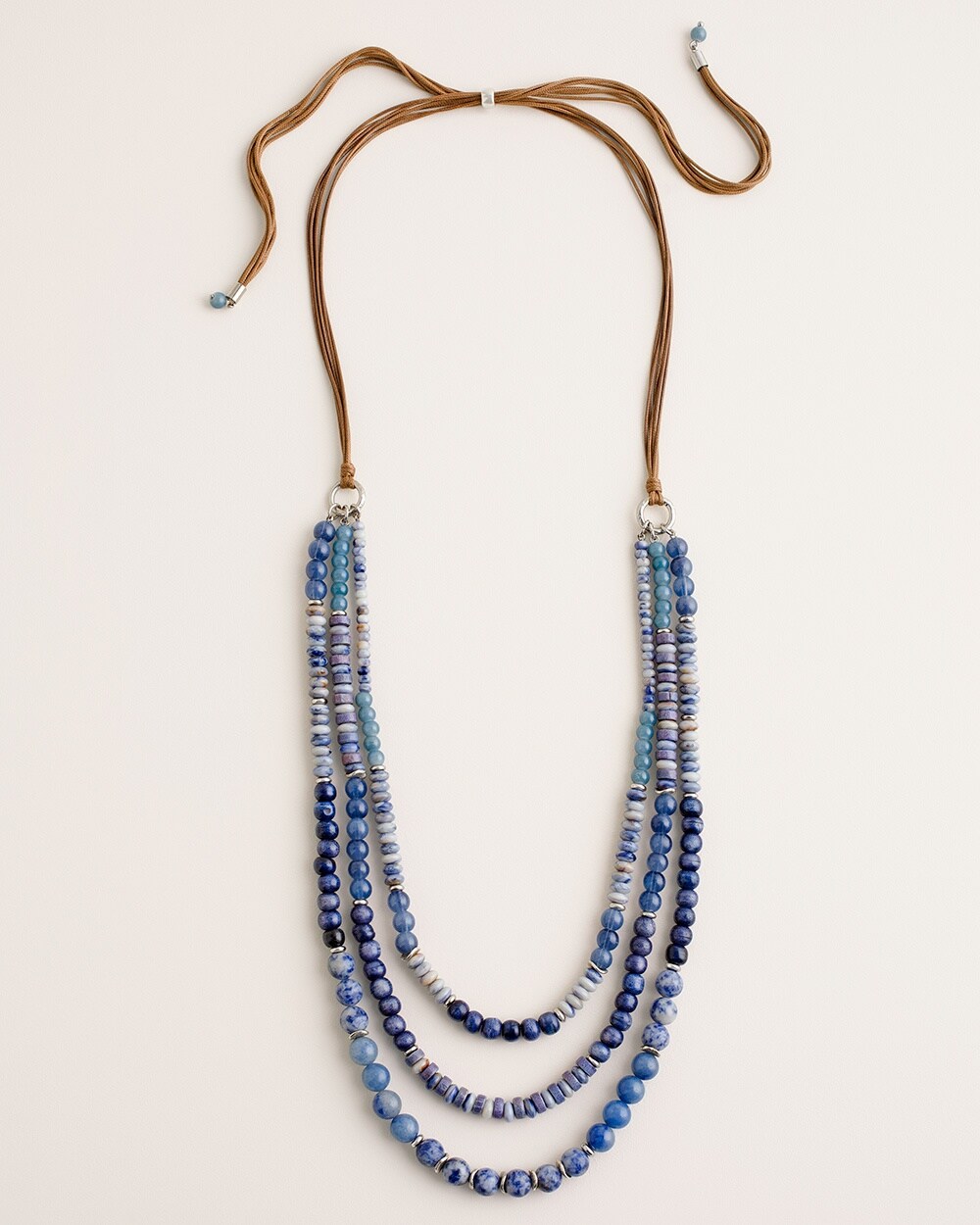 Convertible Blue Beaded Multi-Strand Necklace