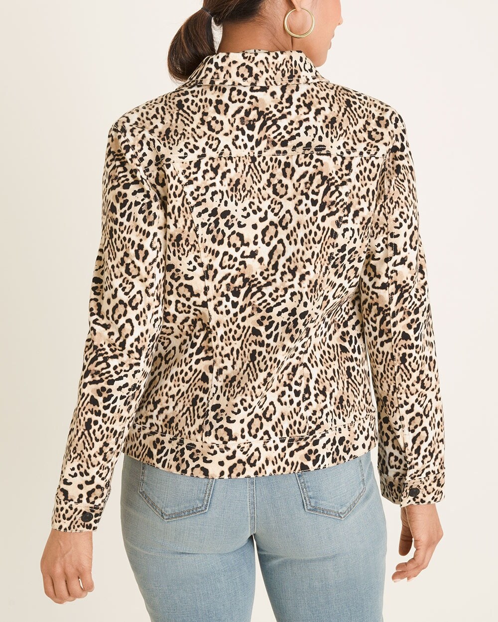 Cheetah-Print Stretch Denim Jacket - Chico's