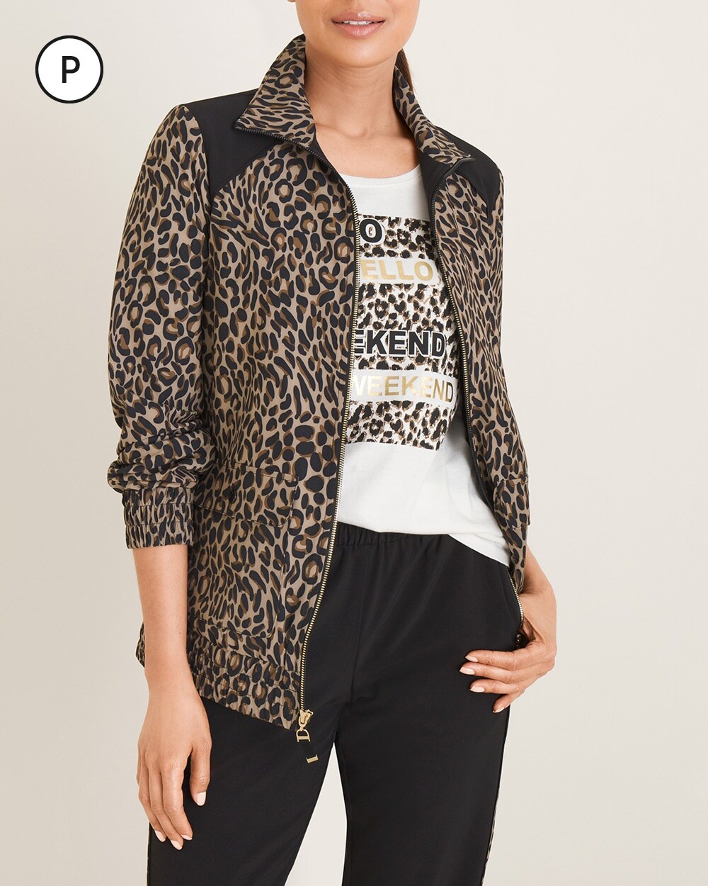 Petite Zenergy Cheetah-Print Jacket