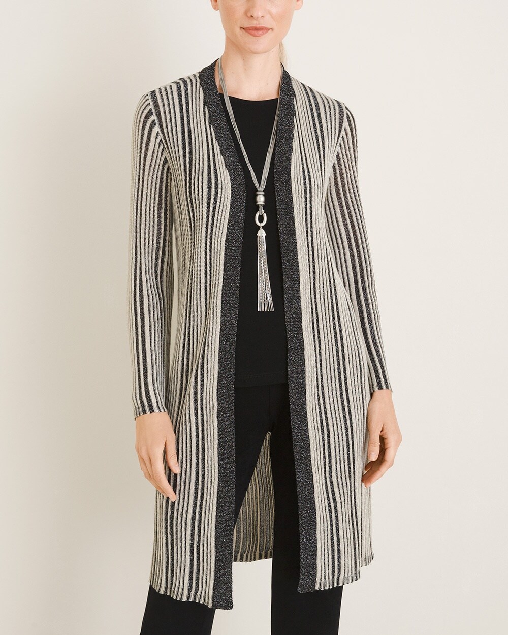 Travelers Collection Long Striped Cardigan