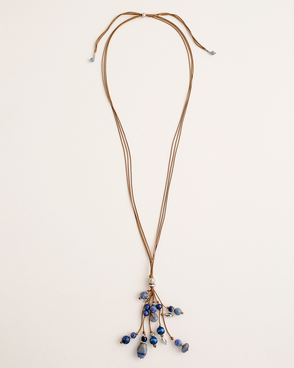 Convertible Long Blue Beaded Y-Necklace