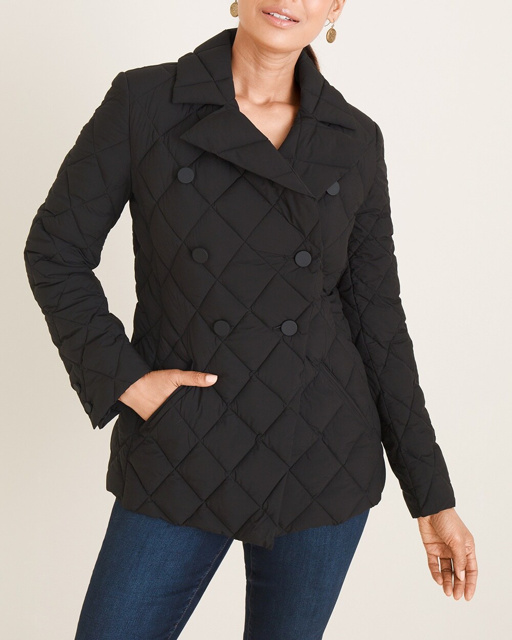 Double-Breasted Quilted Puffer Jacket