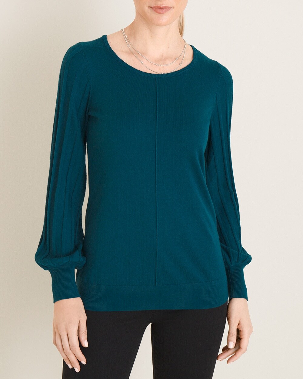 Pleat-Sleeve Sweater