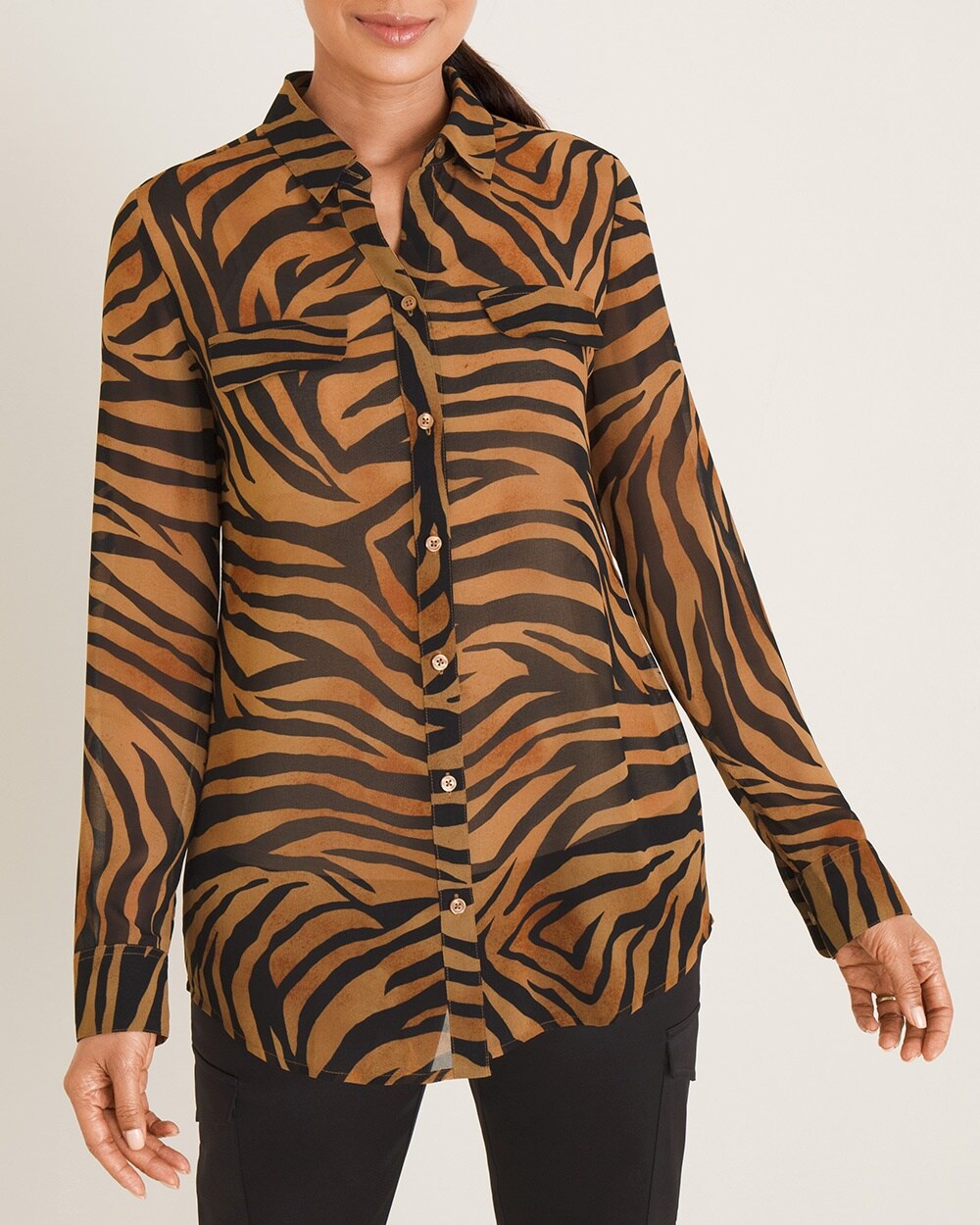 Tiger-Print Easy Shirt