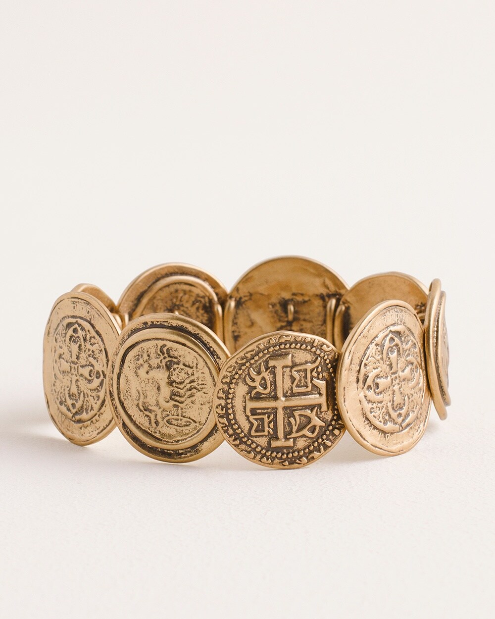 Goldtone Coin Stretch Bracelet