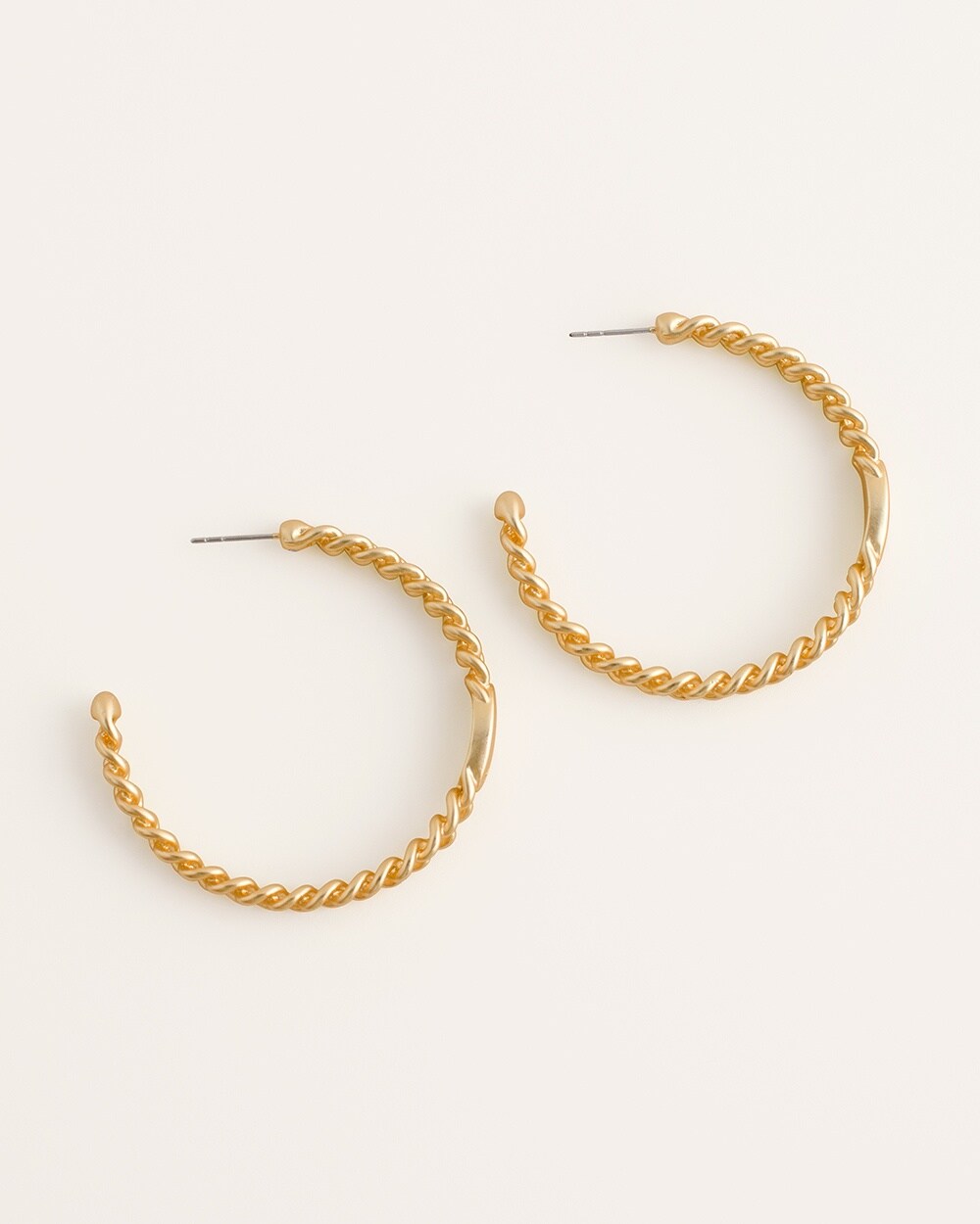 Goldtone Twisted Hoop Earrings