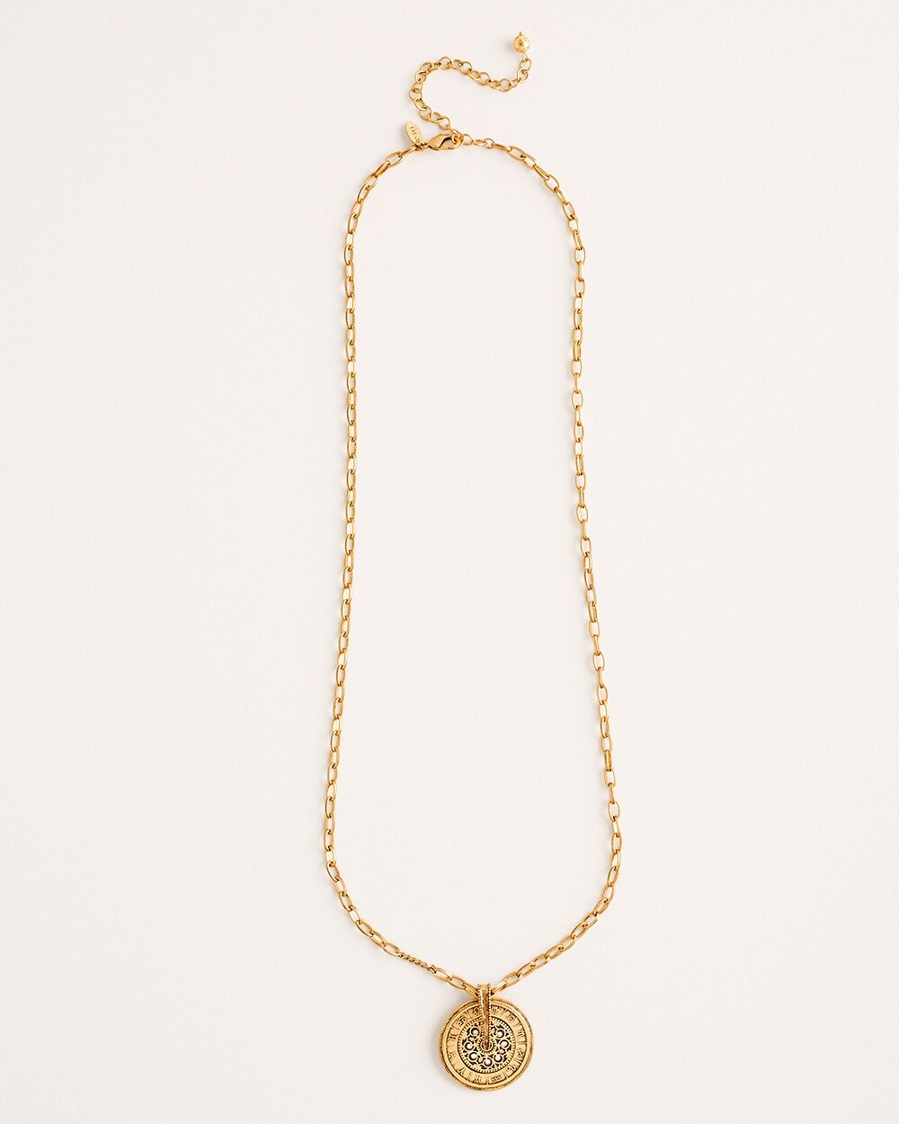 Goldtone Zodiac Pendant Necklace