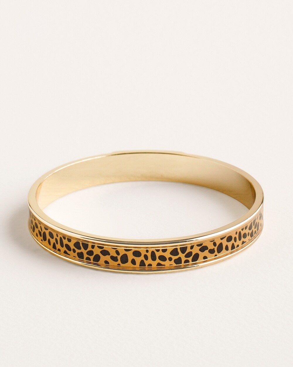 Goldtone Animal-Print Thin Cuff Bracelet